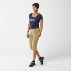 Pantalon de randonnée beige pour femme TREKKER STR 3/4 PANT II W -Vêtements et Equipements femme Soldes miv8433 9643 6 trek s 3 4 pt w kelp 1