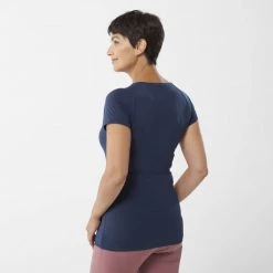 Tee-Shirt bleu pour femme IMJA WOOL PRINT TS SS W -Vêtements et Equipements femme Soldes miv9006 7317 2 imja wl p ts w saphir 1