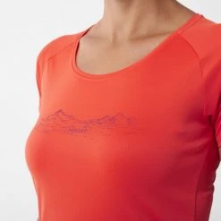 Tee-Shirt orange pour femme HAZY MOUNTAINS TS SS W -Vêtements et Equipements femme Soldes miv9077 9355 3 hazy mtn ts w coral chrome 1