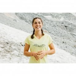 Tee-Shirt jaune pour femme HAZY MOUNTAINS TS SS W -Vêtements et Equipements femme Soldes miv9077 9414 11 tee shirt manches courtes femme jaune hazy mtn ts w limon 3