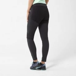 Pantalon stretch de trekking noir pour femme TREKKER -Vêtements et Equipements femme Soldes miv9081 0505 2 trekker tight w noir noir 1