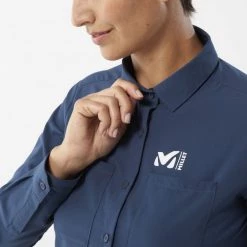 Chemise manches-longues violette pour femme WANAKA LS SHIRT W -Vêtements et Equipements femme Soldes miv9406 7317 7 wanaka shirt w saphir 1