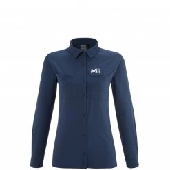Chemise manches-longues bleu marine pour femme WANAKA LS SHIRT W