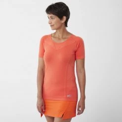 Tee-Shirt respirant orange pour femme LTK SEAMLESS LIGHT II SS W -Vêtements et Equipements femme Soldes miv9429 9355 1 ltkseamles ii w coral chrome 1
