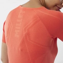 Tee-Shirt respirant orange pour femme LTK SEAMLESS LIGHT II SS W -Vêtements et Equipements femme Soldes miv9429 9355 4 ltkseamles ii w coral chrome 1